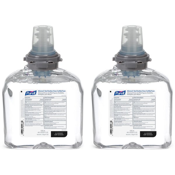 Purell Foam Refill, f/PURELL TFX Dispensers, 1200ml, Clear, PK 2 GOJ539102